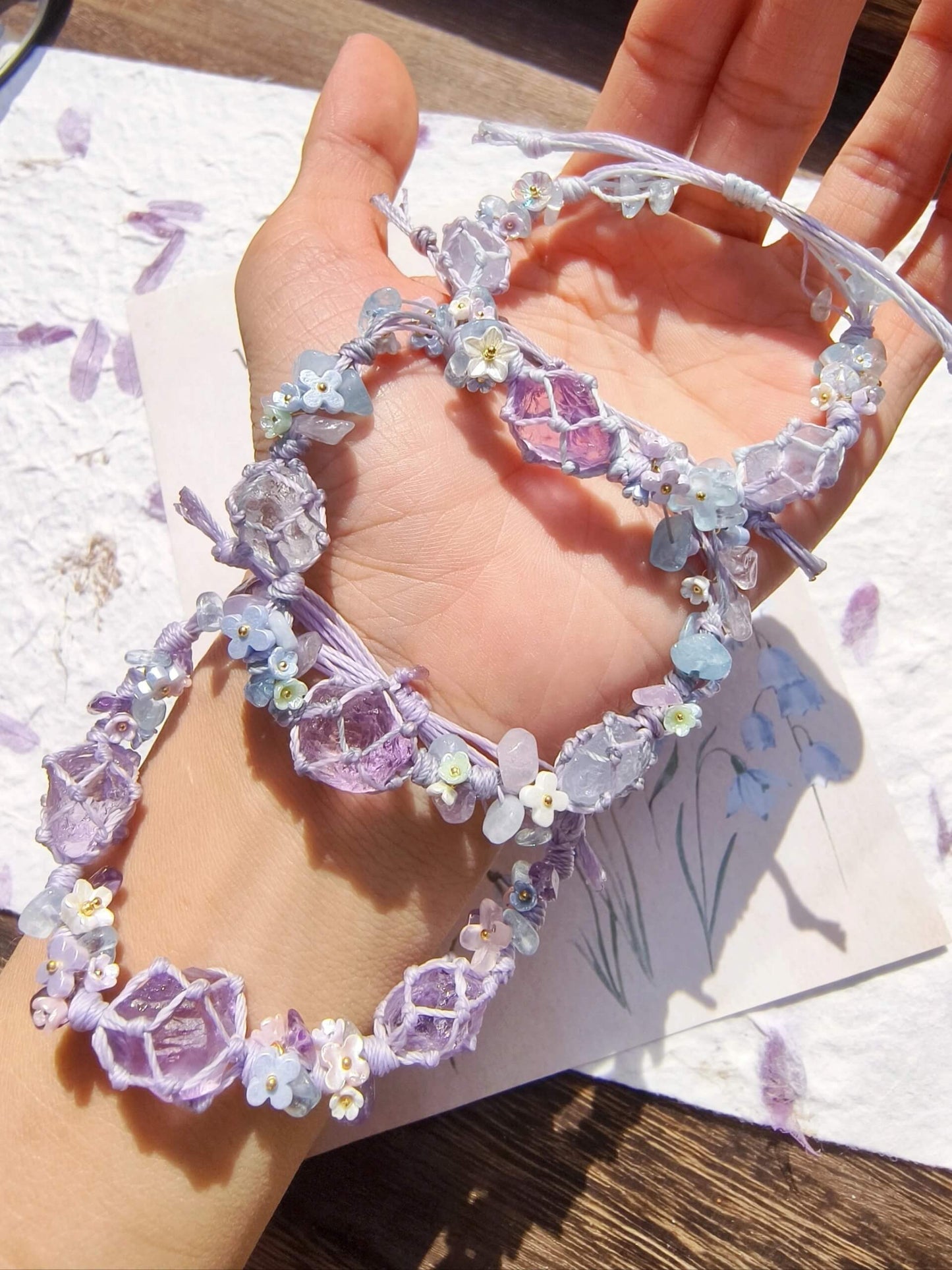 Amethyst Flower Wreath Bracelet