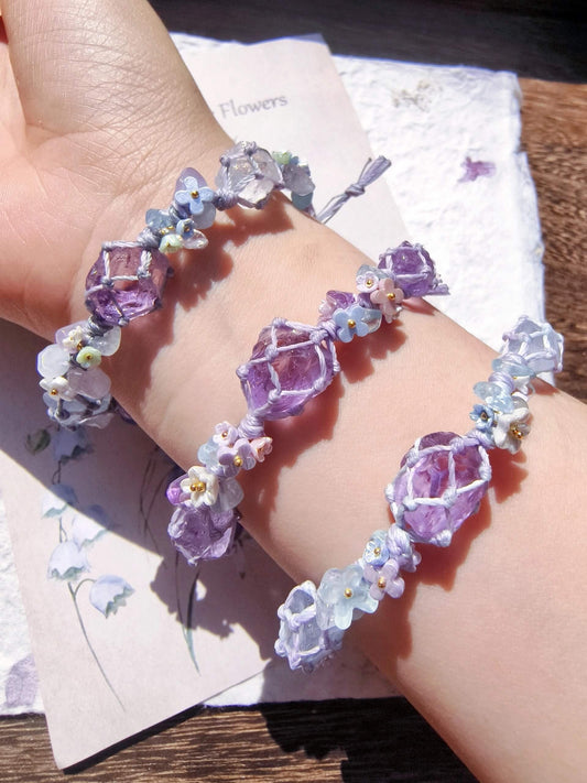 Amethyst Flower Wreath Bracelet