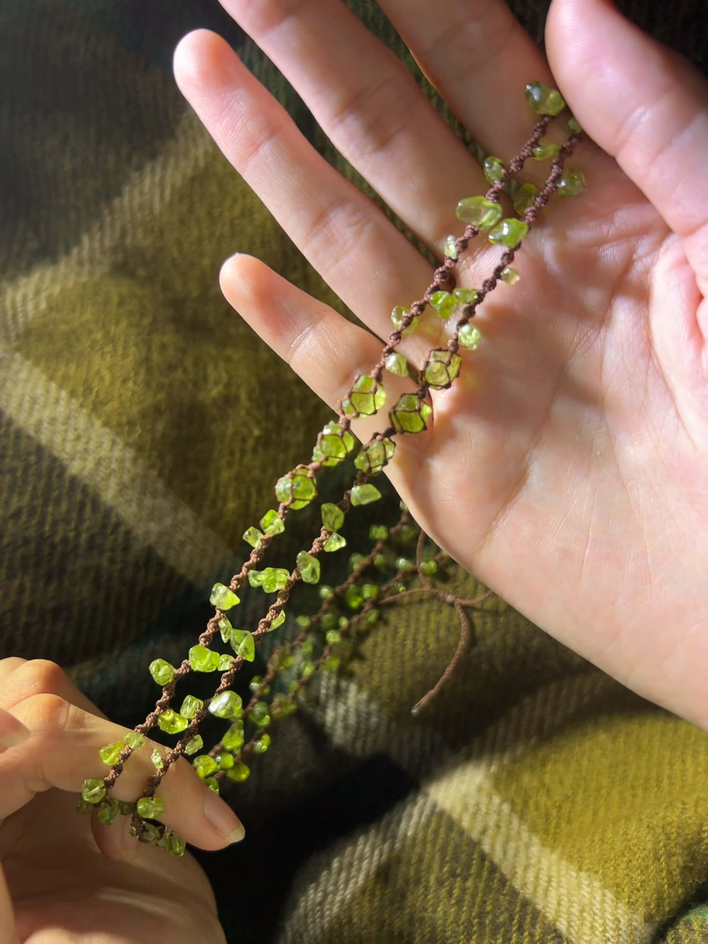 Three-layer Peridot Bracelet