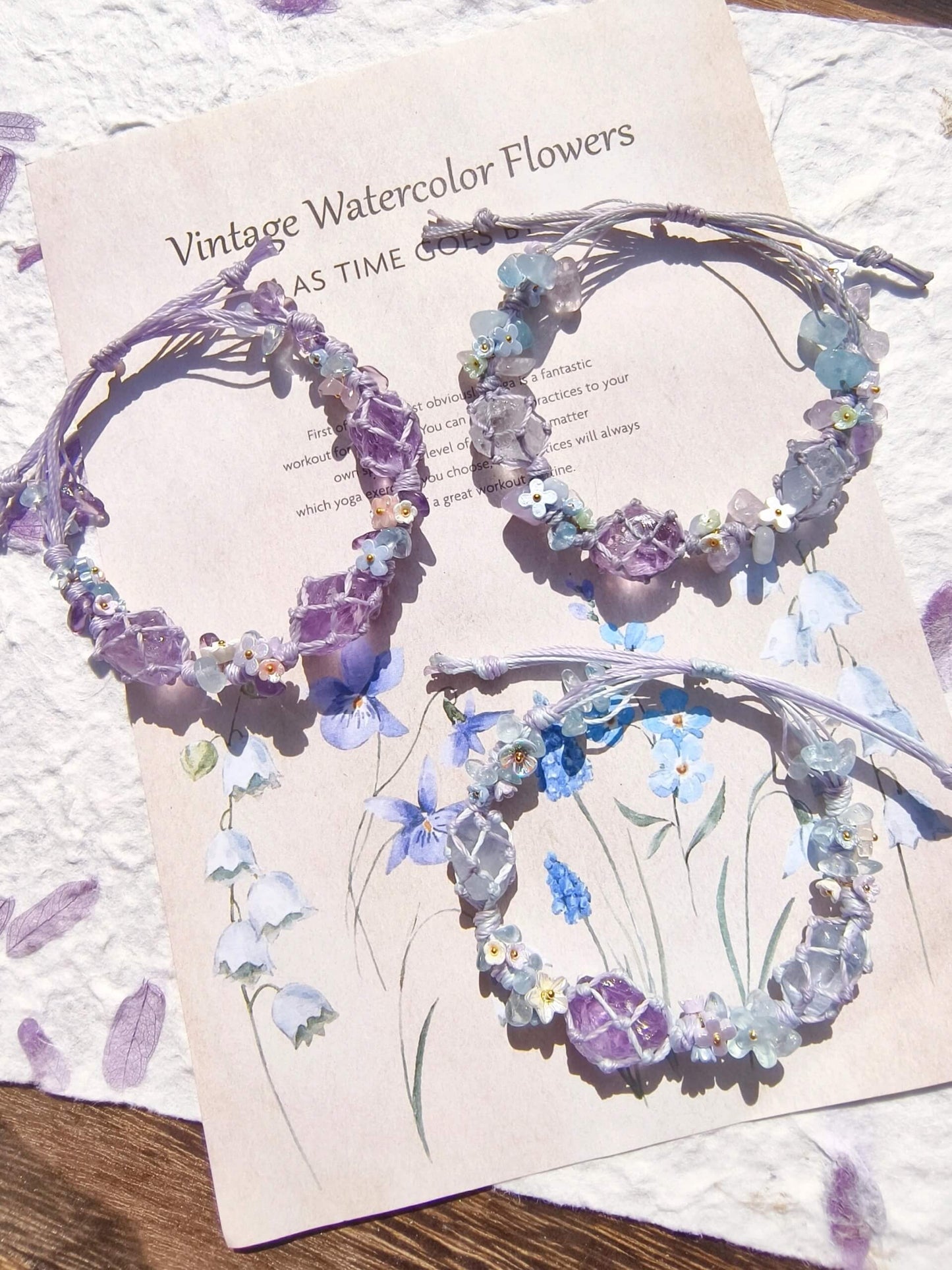 Amethyst Flower Wreath Bracelet