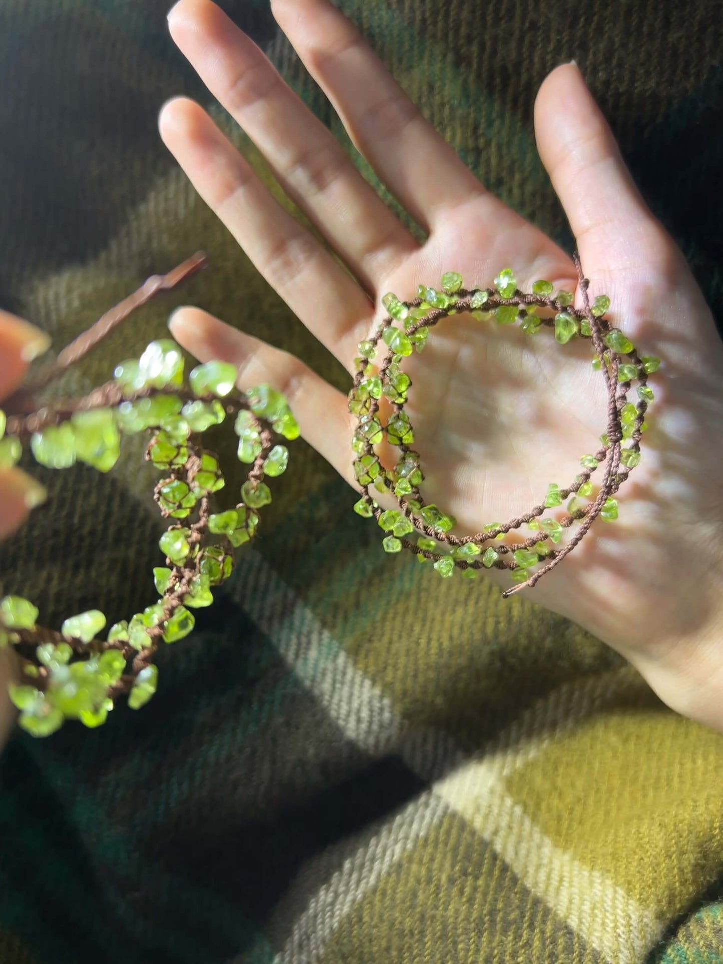 Three-layer Peridot Bracelet