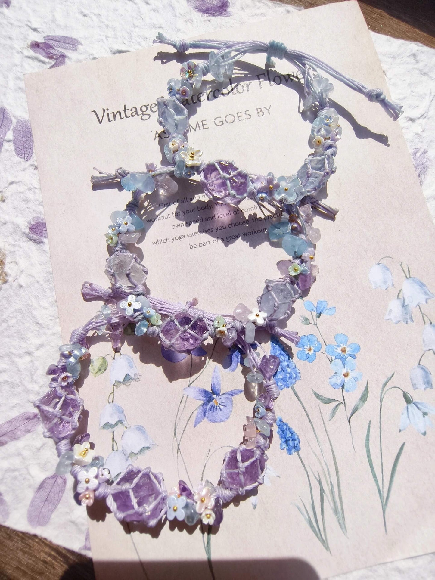 Amethyst Flower Wreath Bracelet