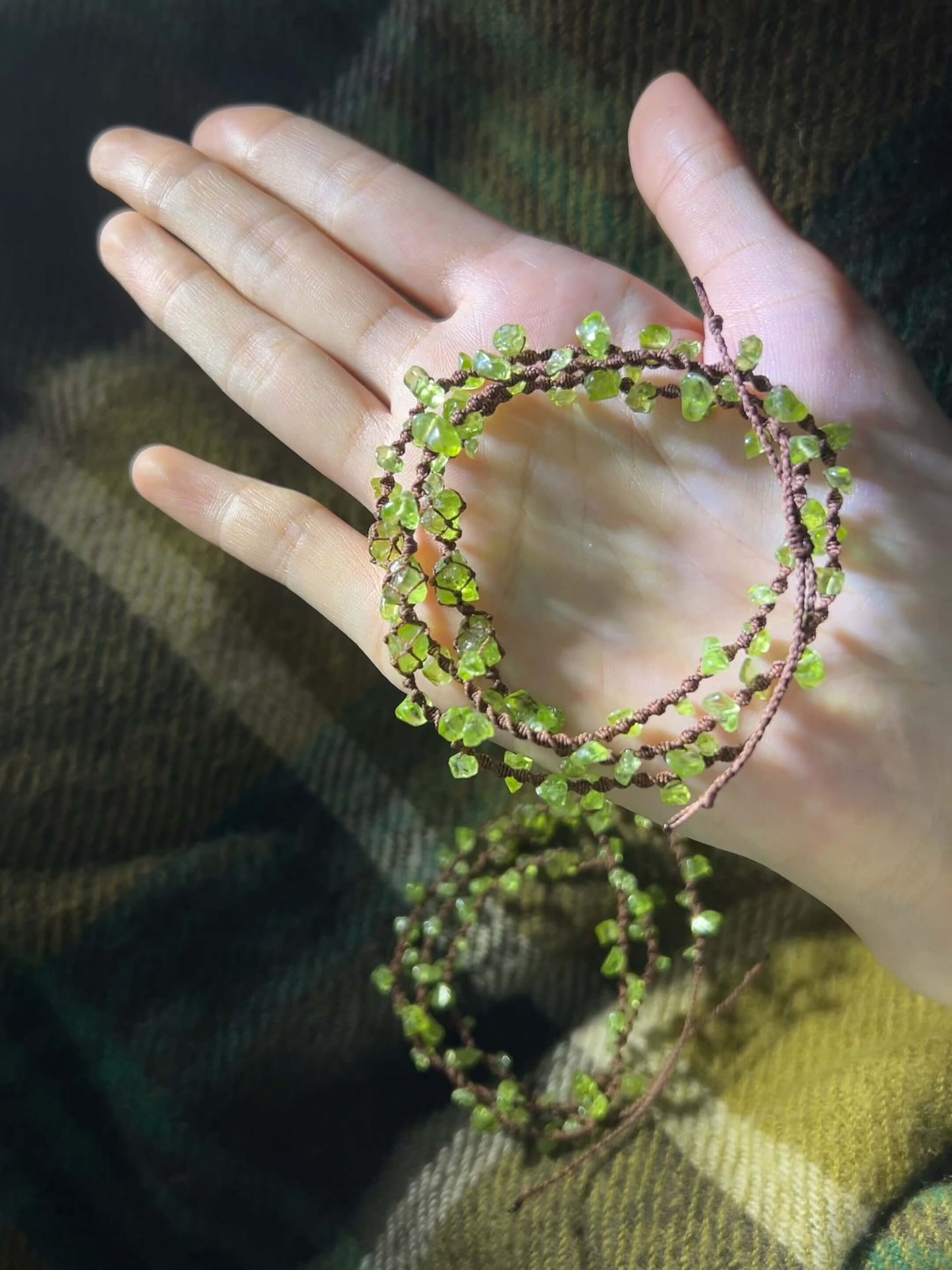 Three-layer Peridot Bracelet