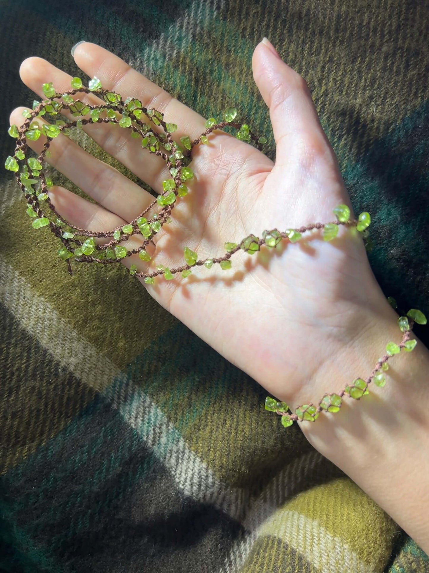 Three-layer Peridot Bracelet