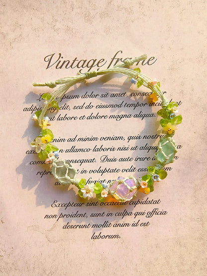 Pink Opalite & Green Fluorite Bracelet