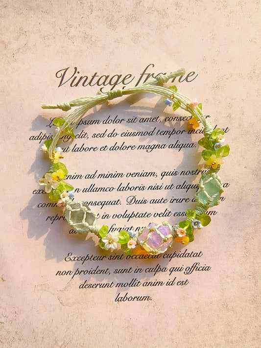 Pink Opalite & Green Fluorite Bracelet