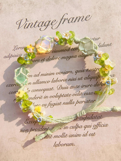 Pink Opalite & Green Fluorite Bracelet