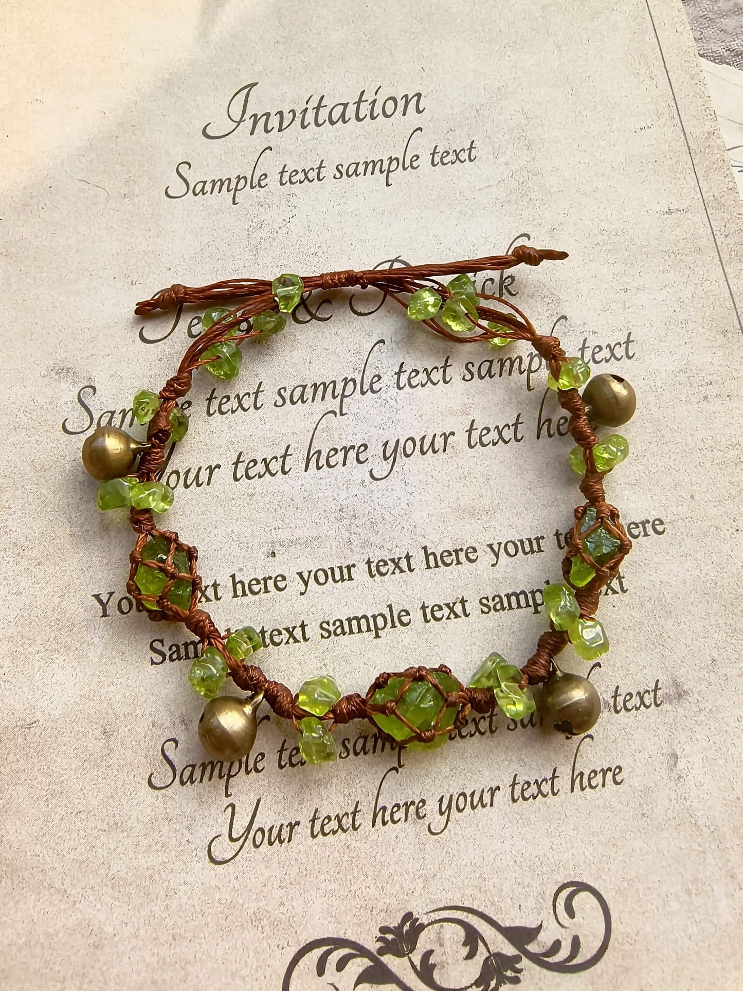 Peridot Bell Bracelet